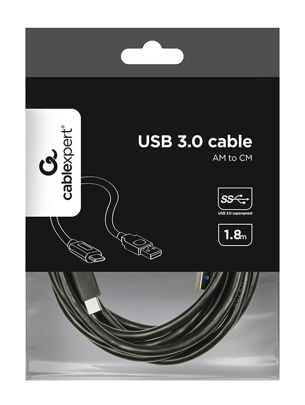 Gembird CCP-USB3-AMCM-6 USB-kabel USB 3.2 Gen 1 (3.1 Gen 1) 1,8 m USB C USB A Sort