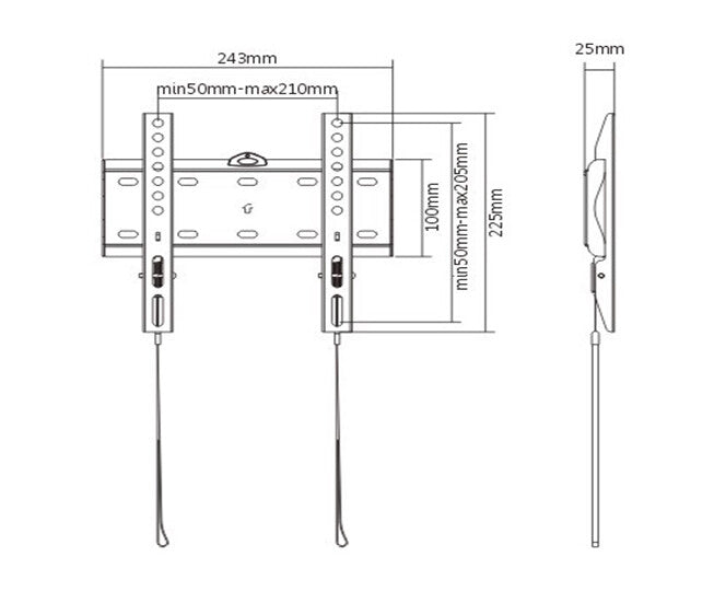 Gembird WM-42F-01 tv-beslag 106,7 cm (42") Sort
