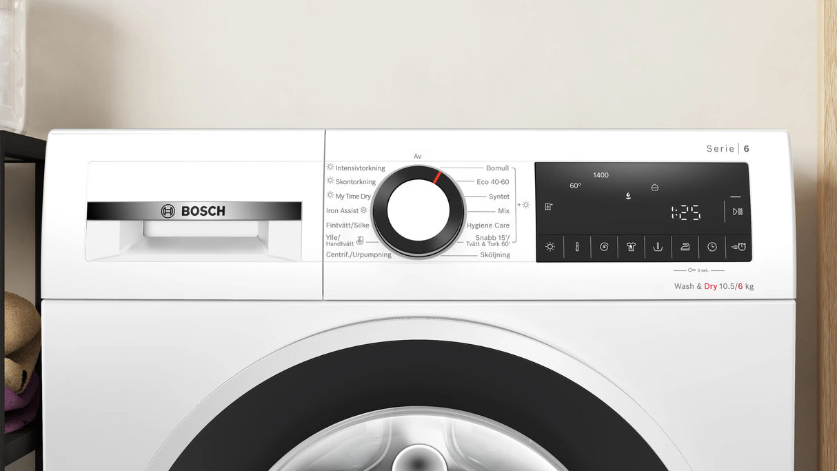 Bosch Serie 6 WNG2540LSN vaskemaskine - tørretumbler Fritstående Front-læsning Hvid