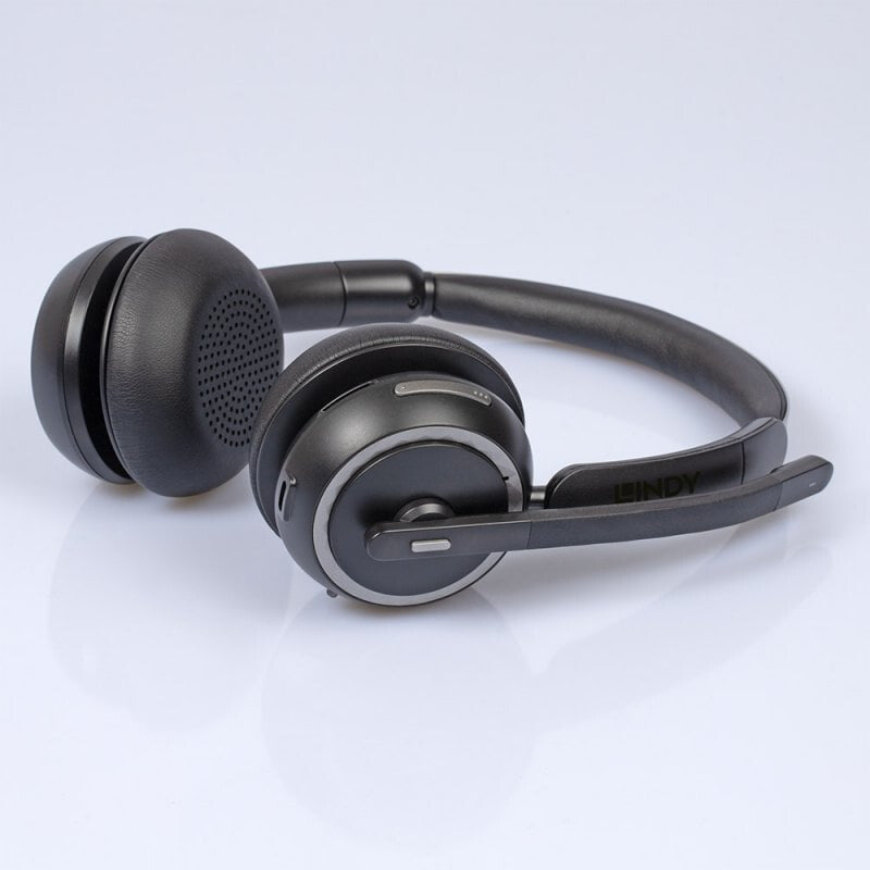 Lindy L118 Headset Trådløs Kontor/Callcenter USB Type-C Bluetooth Opladningsstativ Sort