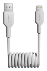Puro 12W USB-A - Lightning Spiralkabel 1m - Hvid