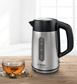 Bosch DesignLine Elkedel 1.7liter 2.4kW Rustfrit stål/sort