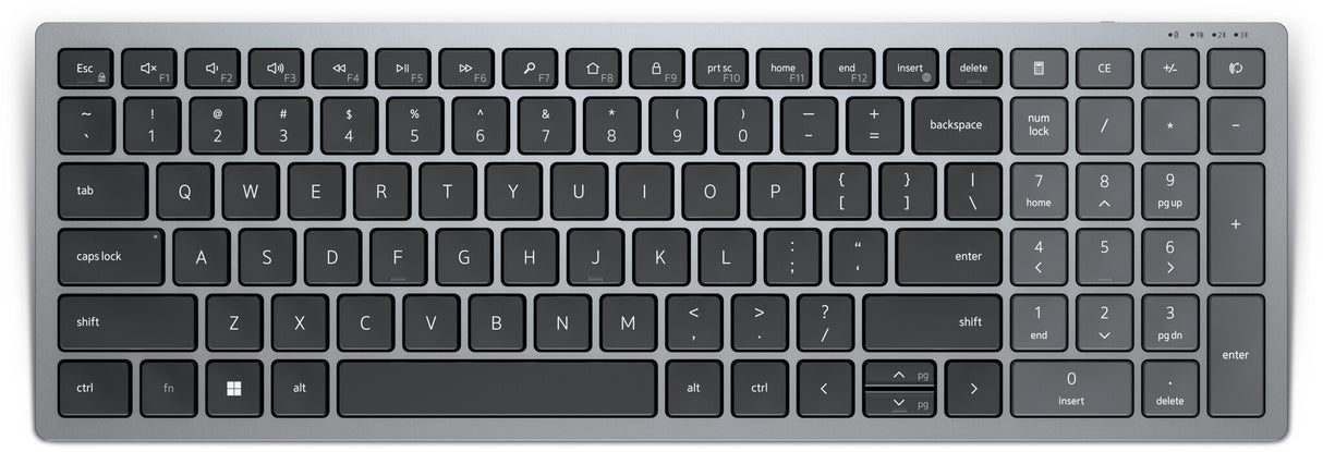 DELL KB740 tastatur Kontor RF trådløs + Bluetooth QWERTY US International Grå, Sort