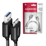 Axagon BUMM3-AM10AB USB-kabel USB 3.2 Gen 1 (3.1 Gen 1) 1 m Micro-USB B USB A 5 Gbit/sek. Sort