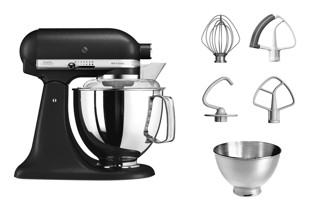 KitchenAid Artisian Food Processor 4.8, 300W, 10 hastighed, støbejern sort EU 5KSM175PSEBK