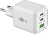 Goobay Multiport GaN Adapter 65Watt 2xUSB-C + 1xUSB-A Hvid