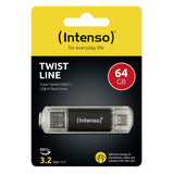Intenso Twist Line USB-nøgle 64 GB USB Type-A / USB Type-C 3.2 Gen 1 (3.1 Gen 1) Anthracit