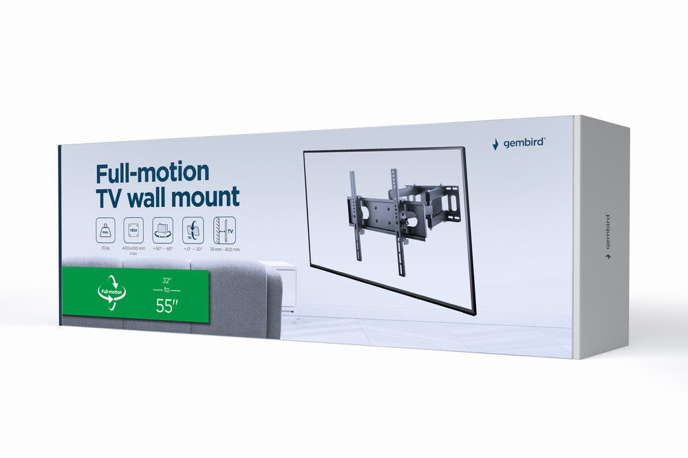 Gembird WM-55ST-04 tv-beslag 139,7 cm (55") Sort