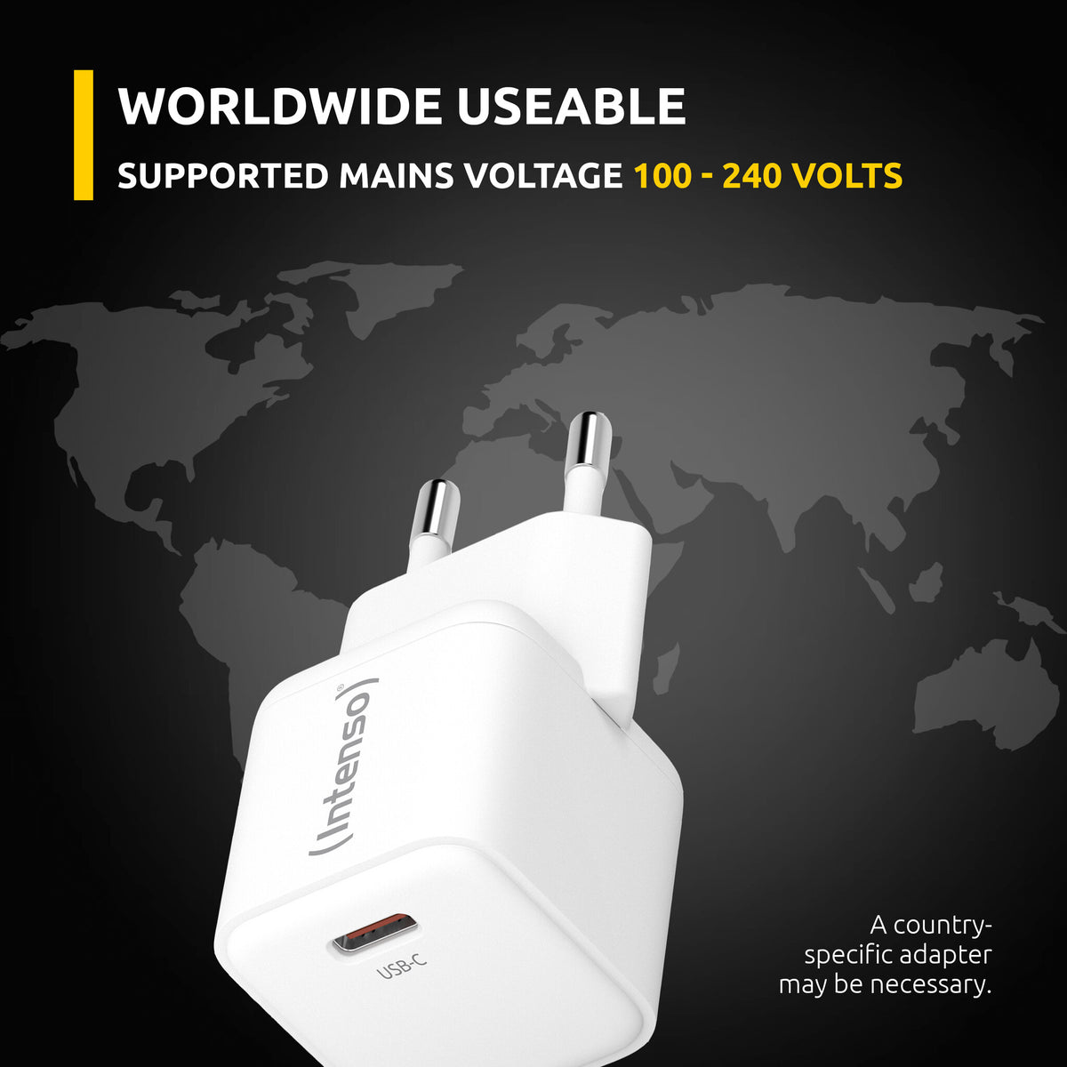 Intenso 7803022 Power Adapter W30C GaN white