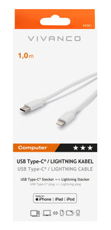 Vivanco CC UC L 10 1 m Hvid