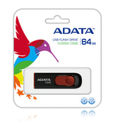 ADATA C008 64GB USB-nøgle USB Type-A 2.0 Sort, Rød