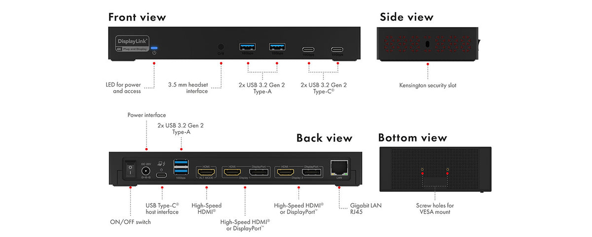 ICY BOX 11 in 1 Hybrid DockingStation with triple video output