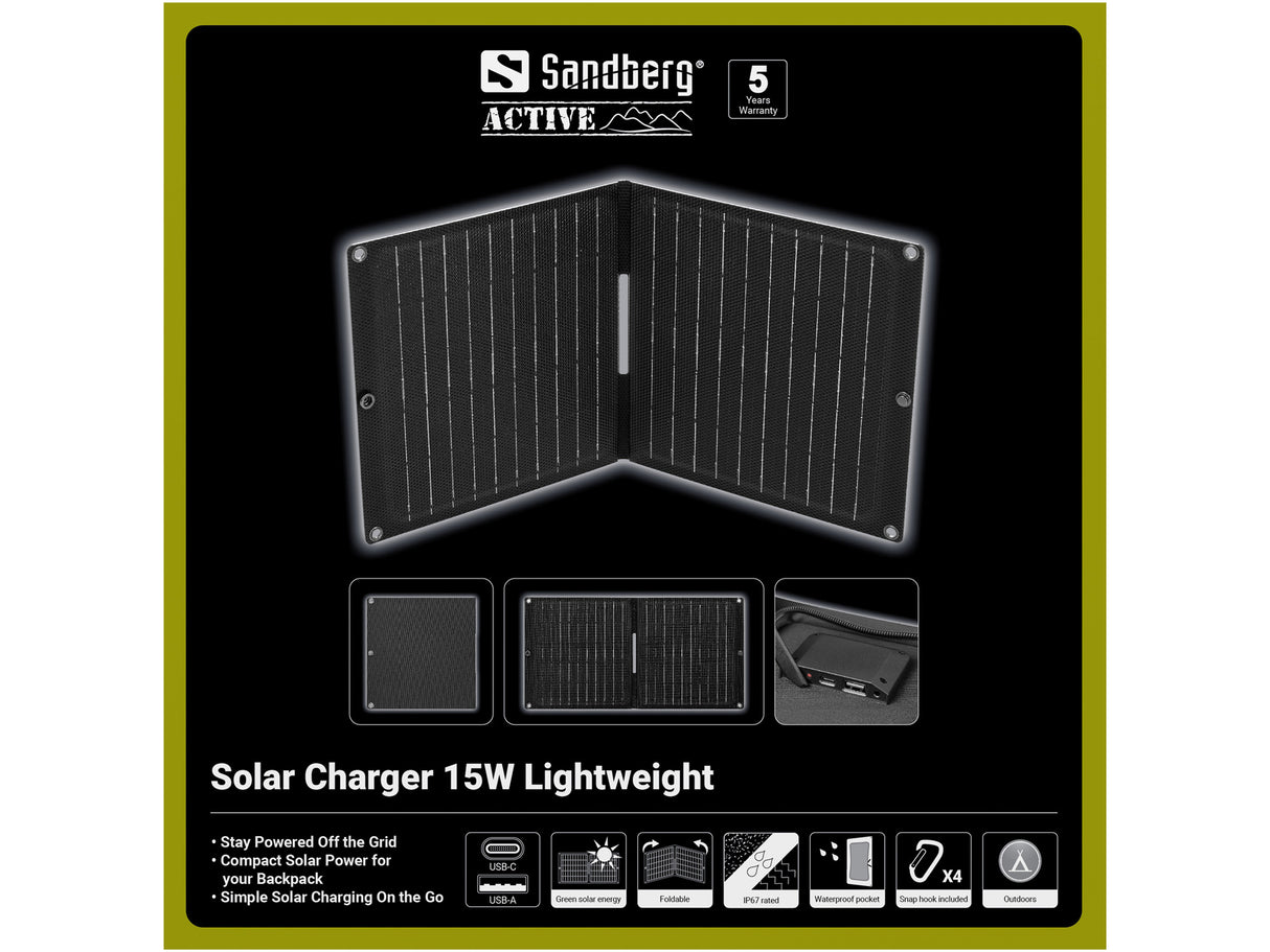 SANDBERG Solar Charger 15W Lightweight