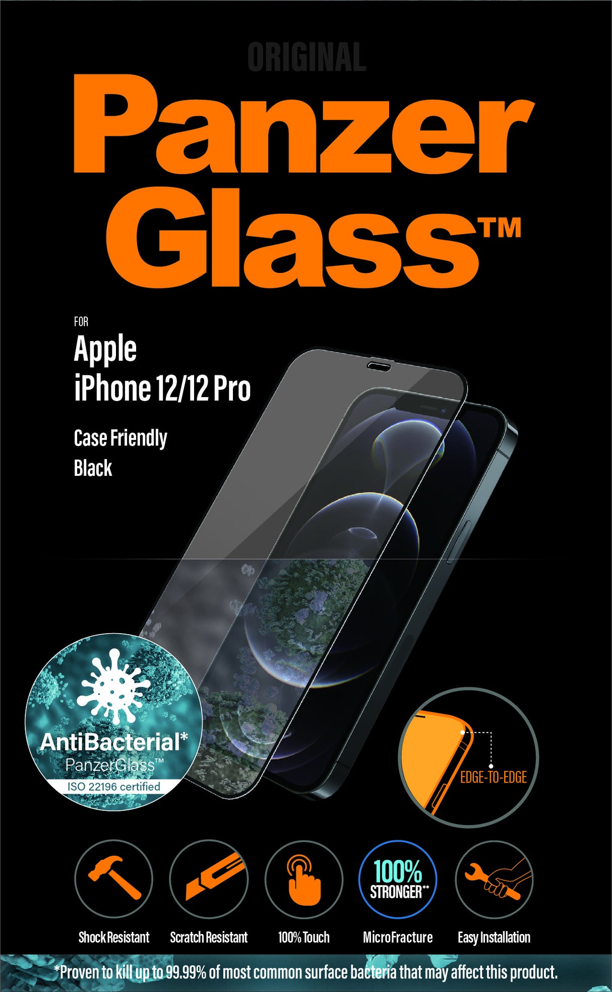 PanzerGlass ® Skærmbeskyttelse iPhone 12 | 12 Pro | Edge-to-Edge