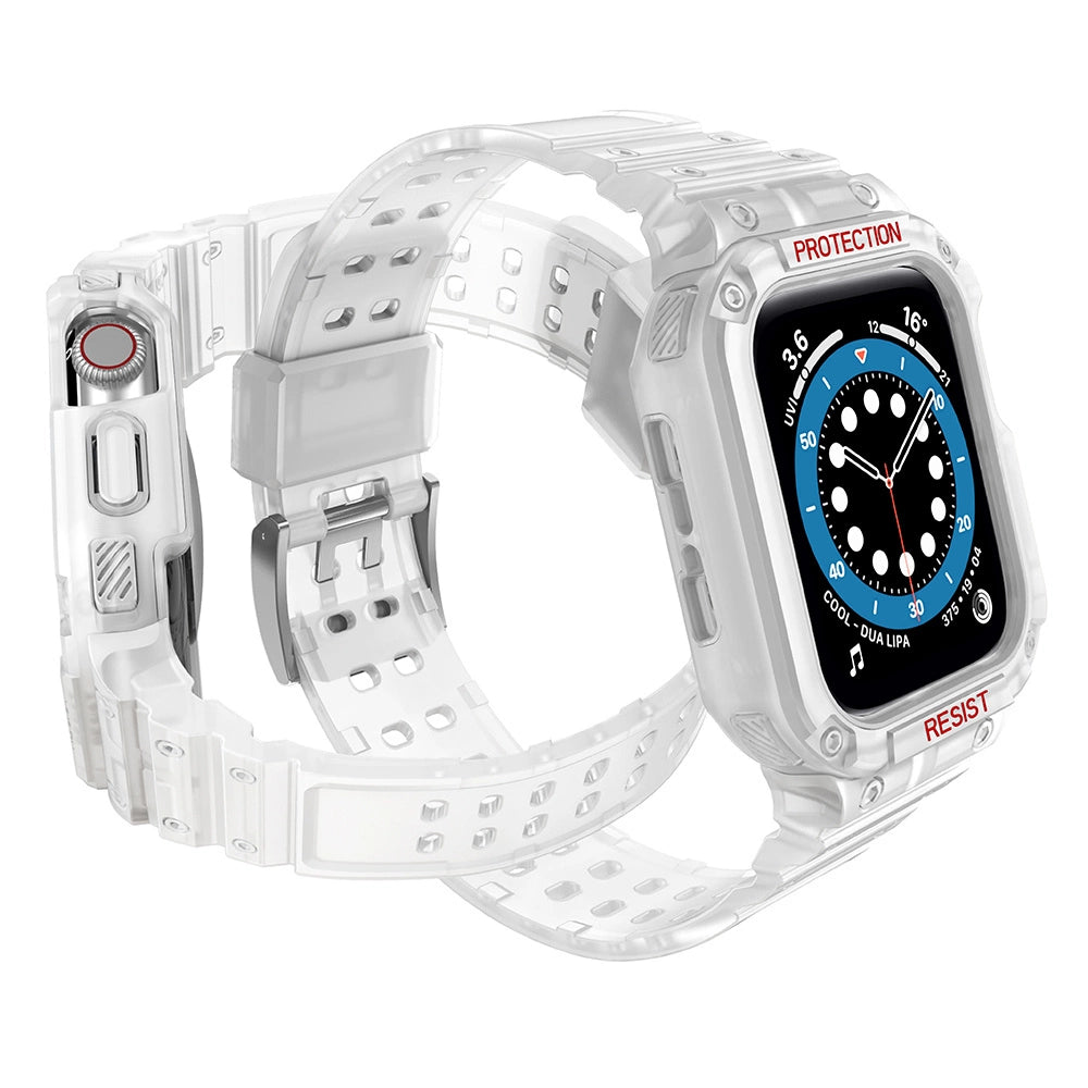 Beskyttelse Strap Band til Apple Watch 38/40/41mm Armored Case Strap - Transparent