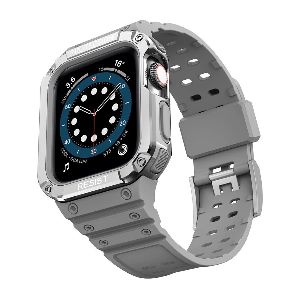 Beskyttelse Strap Band til Apple Watch 38/40/41mm Armored Case Strap - Gray, Silver
