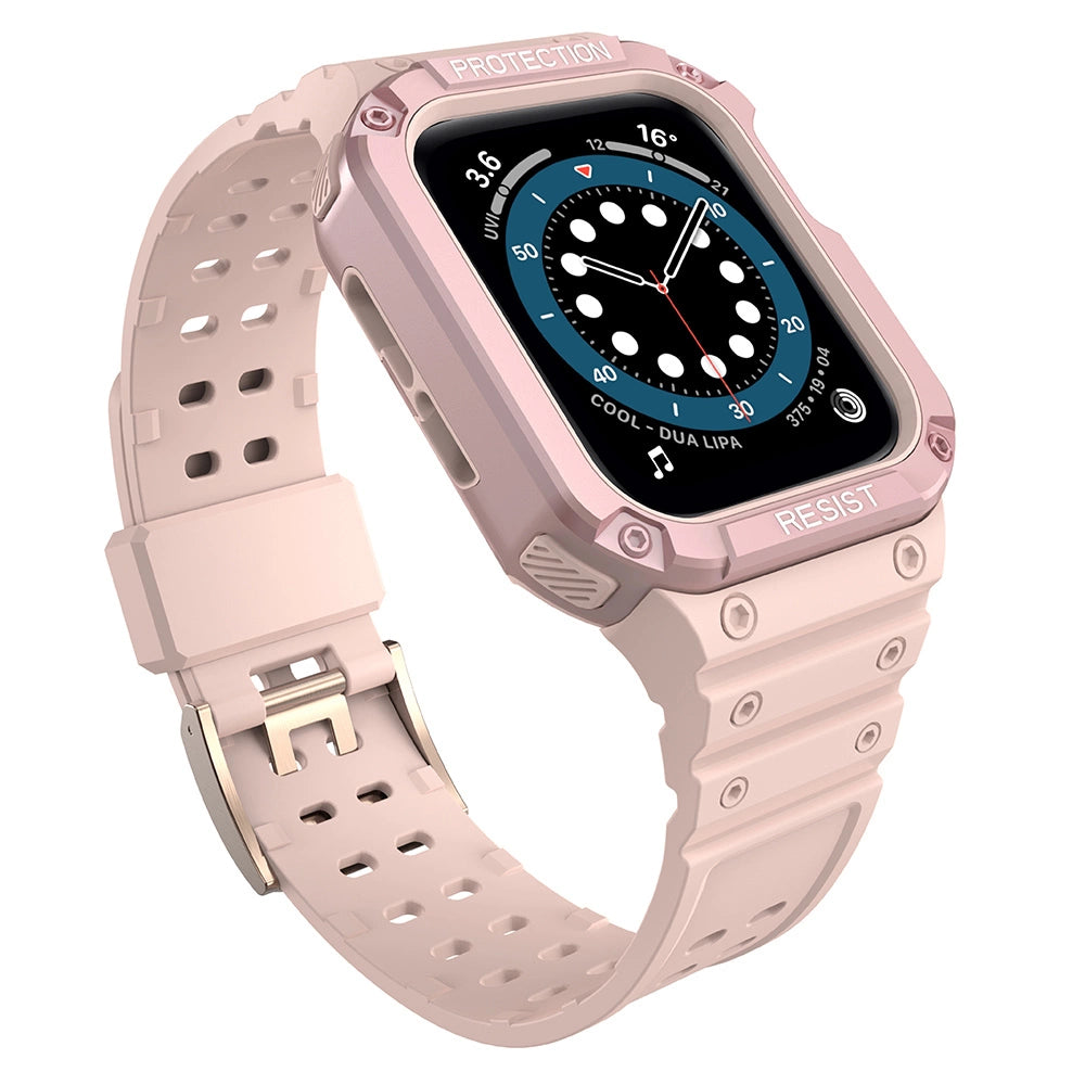 Beskyttelse Strap Band til Apple Watch 38/40/41mm Armored Case Strap - Pink