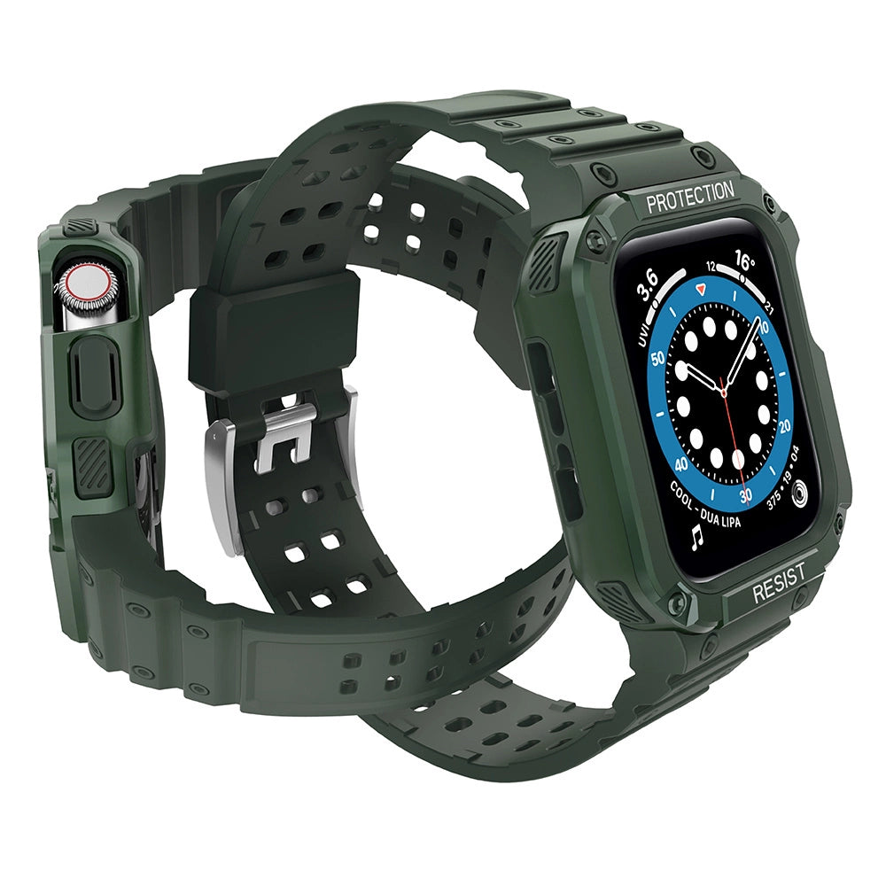 Beskyttelse Strap Band til Apple Watch 38/40/41mm Armored Case Strap - Grøn