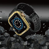 Protect Strap Band for Apple Watch 42/44/45mm Armored Case Strap - Black, Gold