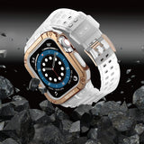 Beskyttelse Strap Band til Apple Watch 42/44/45mm Armored Case Strap - Transparent, Rose Gold