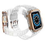 Beskyttelse Strap Band til Apple Watch 42/44/45mm Armored Case Strap - Transparent, Rose Gold