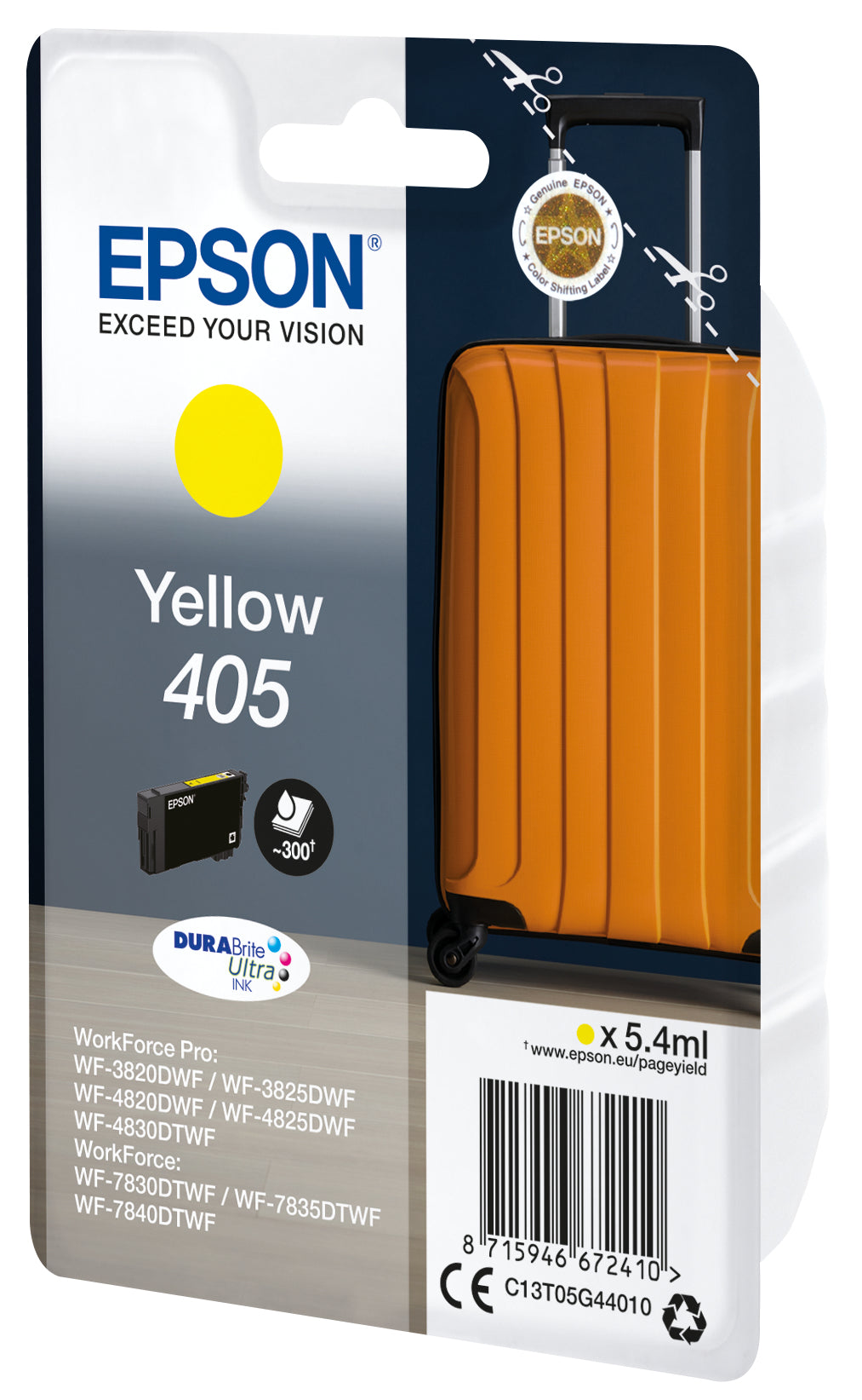 Epson 405 DURABrite Ultra Ink blækpatron 1 stk Original Standard udbytte Gul