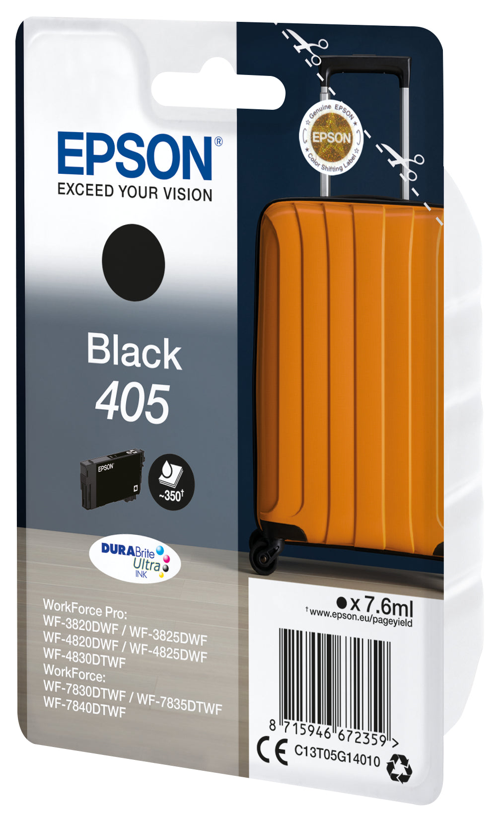 Epson 405 DURABrite Ultra Ink blækpatron 1 stk Original Standard udbytte Sort
