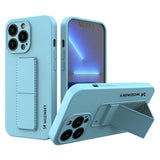 Wozinsky Kickstand Case iPhone 13 mini silikonhylster med lysblå stativ