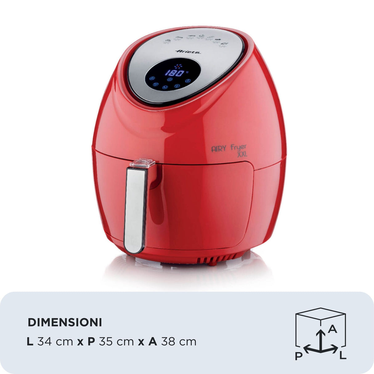 Ariete 4618/01 Enkelt 7 L Enkeltstående 1800 W Varmluftsteger Rød
