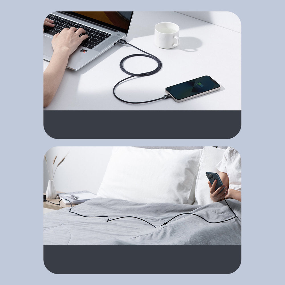 Baseus Crystal Shine Series cable USB cable for fast charging and data transfer USB Type A - Lightning 2.4A 1.2m black (CAJY000001)
