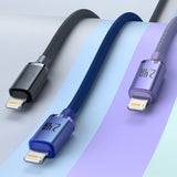 Baseus Crystal Shine Series cable USB cable for fast charging and data transfer USB Type A - Lightning 2.4A 1.2m purple (CAJY000005)