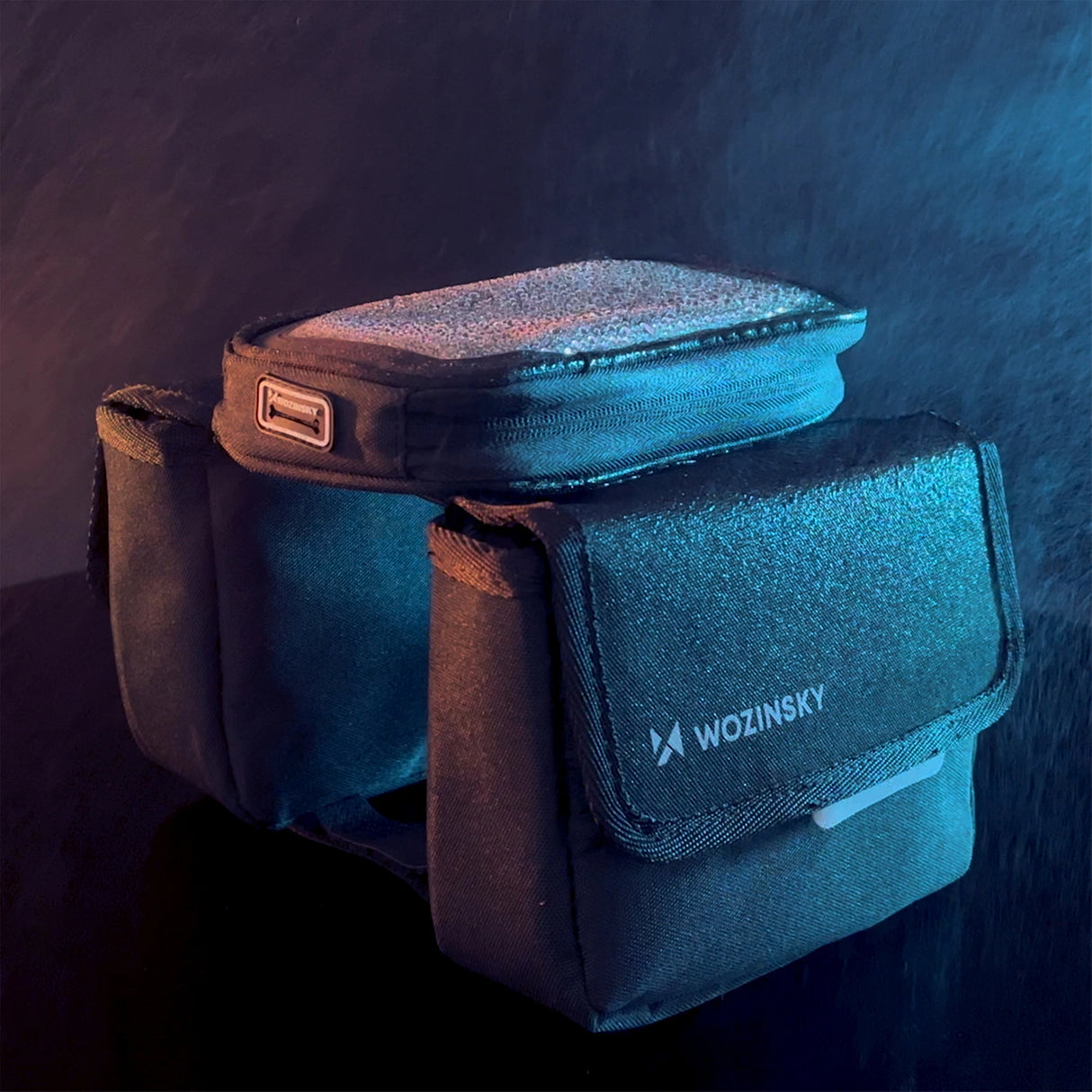 Wozinsky-ramme cykeltaske cykelkasse vandtæt telefonkasse 1,5 l sort (WBB26BK)