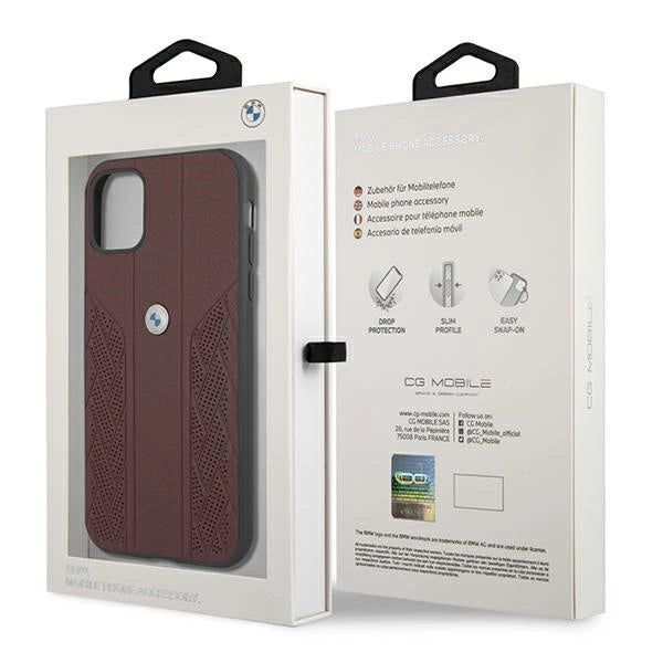 Etui BMW BMHCN61RSPPR iPhone 11 6,1" / Xr rød/rød hardcase læder Curve Perforeret