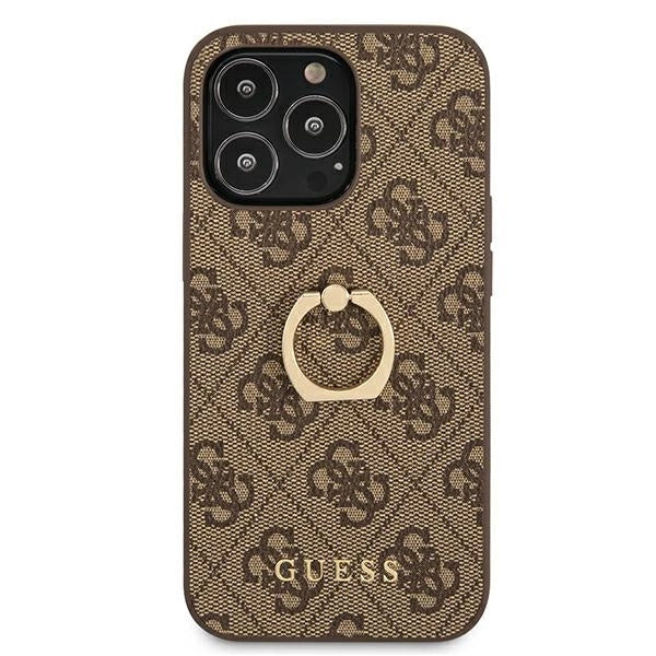 Guess GUHCP13L4GMRBR iPhone 13 Pro / 13 6.1" brown/brown hardcase 4G with ring stand
