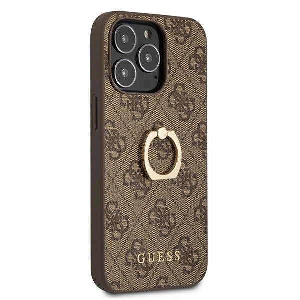 Guess GUHCP13L4GMRBR iPhone 13 Pro / 13 6.1" brown/brown hardcase 4G with ring stand