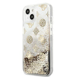 Guess GUHCP13SLGPEGO iPhone 13 mini 5.4" gold/gold hardcase Peony Liquid Glitter