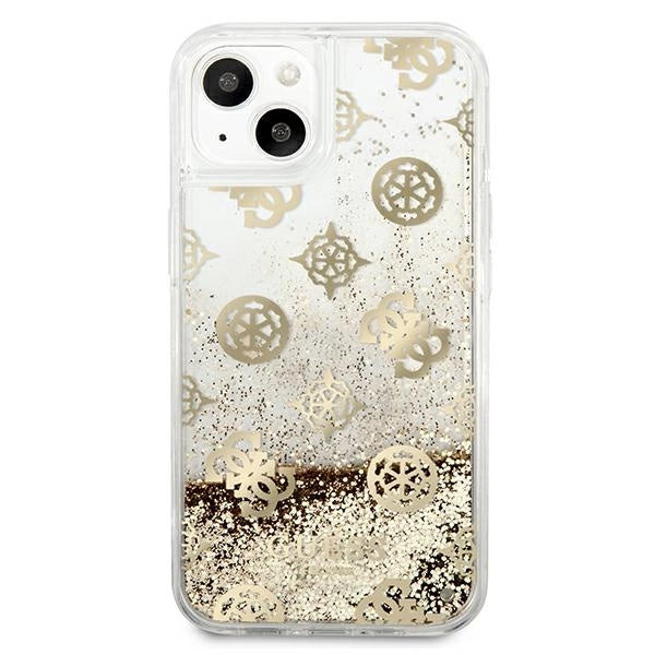 Guess GUHCP13SLGPEGO iPhone 13 mini 5.4" gold/gold hardcase Peony Liquid Glitter