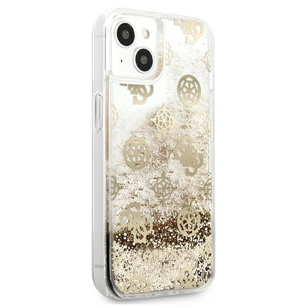 Guess GUHCP13SLGPEGO iPhone 13 mini 5.4" gold/gold hardcase Peony Liquid Glitter