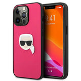 Karl Lagerfeld Leather Ikonik Karl's Head Metal Case for iPhone 13 Pro / 13 6.1" - Pink