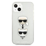 Karl Lagerfeld Glitter Karl's & Choupette Head case for iPhone 13 mini - silver