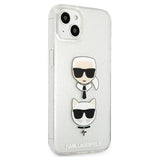 Karl Lagerfeld Glitter Karl's & Choupette Head case for iPhone 13 mini - silver