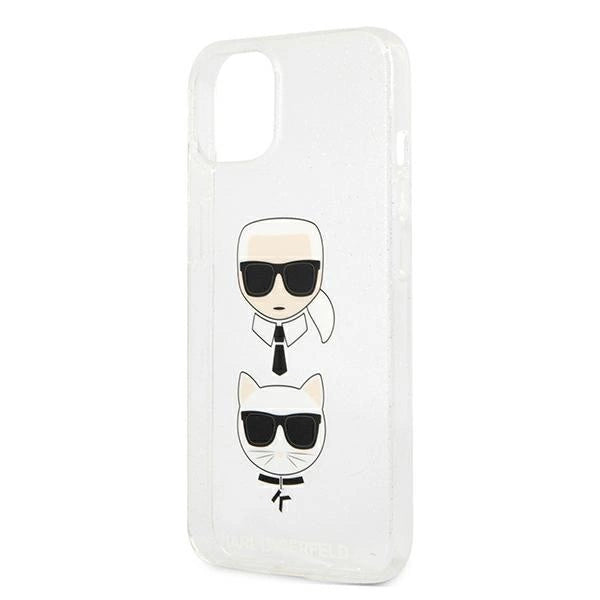 Karl Lagerfeld Glitter Karl's & Choupette Head case for iPhone 13 mini - silver