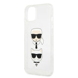 Karl Lagerfeld Glitter Karl's & Choupette Head case for iPhone 13 mini - silver