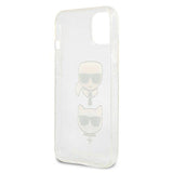 Karl Lagerfeld Glitter Karl's & Choupette Head case for iPhone 13 mini - silver