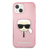 Karl Lagerfeld Glitter Karl's Head Case for iPhone 13 mini - Pink