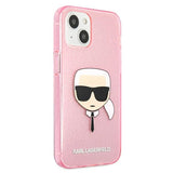 Karl Lagerfeld Glitter Karl's Head Case for iPhone 13 mini - Pink