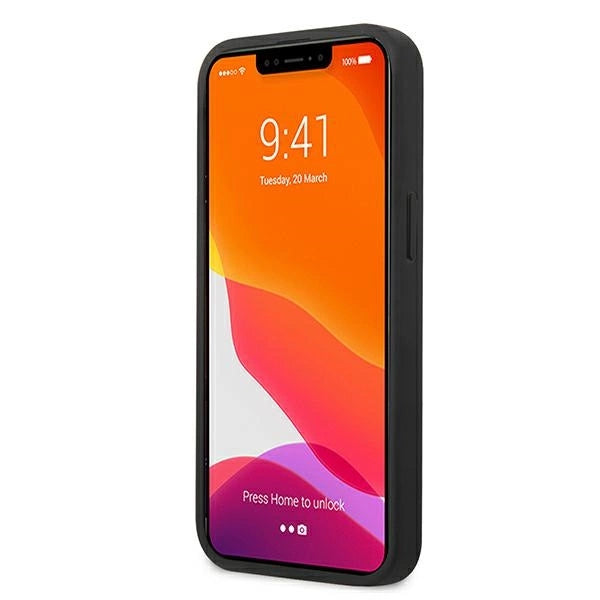 Karl Lagerfeld Leather Ikonik Karl's Head Metal Case for iPhone 13 mini - Black