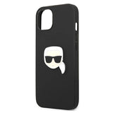 Karl Lagerfeld Leather Ikonik Karl's Head Metal Case for iPhone 13 mini - Black