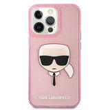 Karl Lagerfeld Glitter Karl's Head Case for iPhone 13 Pro Max - Pink