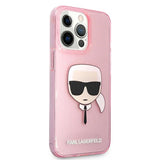 Karl Lagerfeld Glitter Karl's Head Case for iPhone 13 Pro Max - Pink
